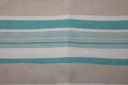 Curtain Striped Green White Brown